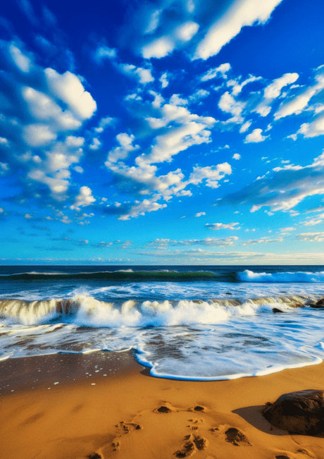 Waves of Serenity and Sky V01 | Travel Collection wall art print | Beaches and Sea - Acrylic Print - 30x45 cm / 12x18″ - 