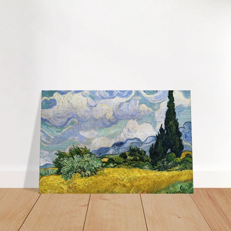 Wheat Field with Cypresses by Vincent van Gogh | Vintage Art wall art print - Brushed Aluminum Print - 30x45 cm / 12x18″ - 