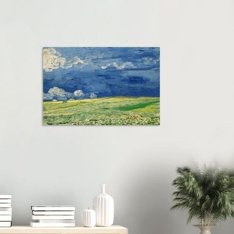 Wheatfield Under Thunderclouds by Vincent van Gogh - Wood Prints - 50x75 cm / 20x30″ - 10 mm