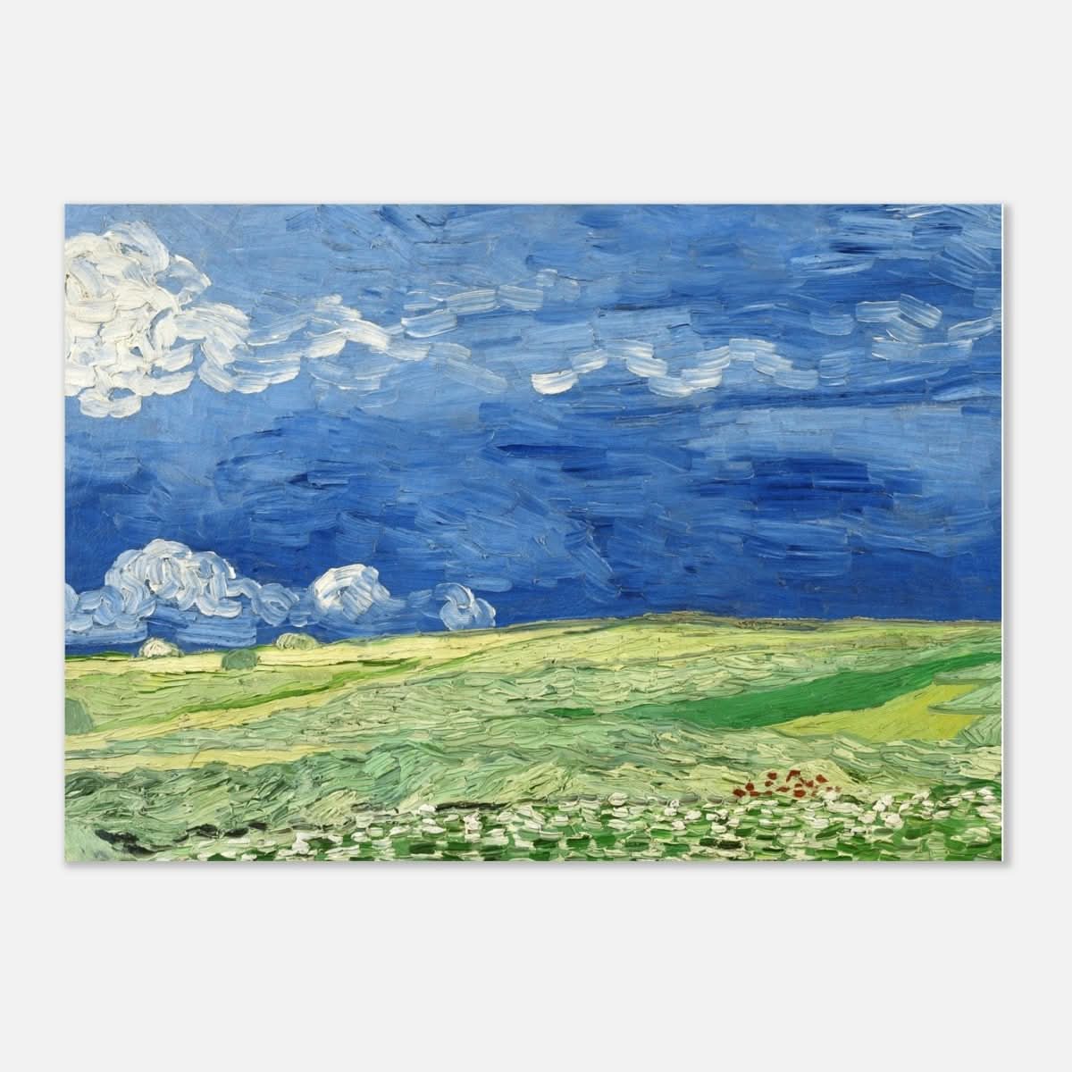 Wheatfield Under Thunderclouds by Vincent van Gogh - Aluminum Print - 70x100 cm / 28x40″ - 
