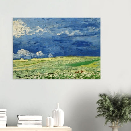 Wheatfield Under Thunderclouds by Vincent van Gogh - Wood Prints - 70x100 cm / 28x40″ - 20 mm