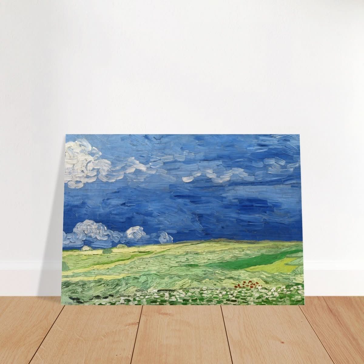 Wheatfield Under Thunderclouds by Vincent van Gogh - Brushed Aluminum Print - 70x100 cm / 28x40″ - 