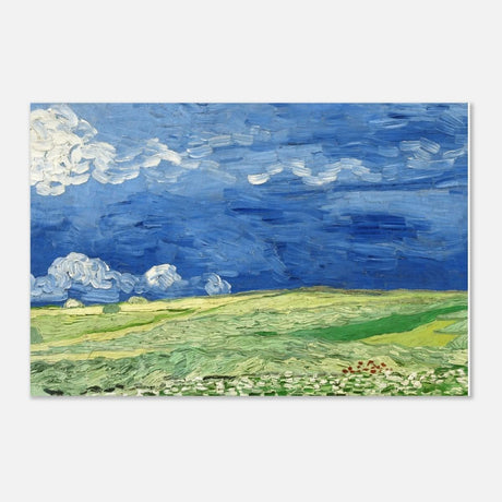 Wheatfield Under Thunderclouds by Vincent van Gogh - Aluminum Print - 30x45 cm / 12x18″ - 
