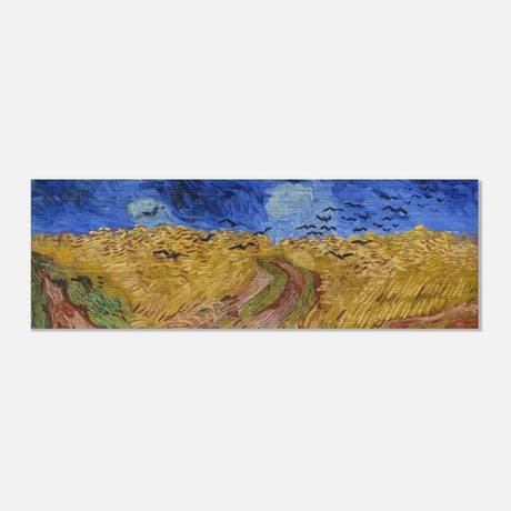 Wheatfield with Crows 1890 , by Vincent van Gogh | Extra wide canvas print - Brushed Aluminum Print - 30x90 cm / 12x36″ - 
