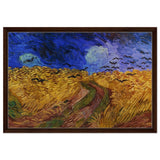 Wheatfield with Crows by Vincent van Gogh 1890 | Vintage wall art print - Framed Canvas - 50x75 cm / 20x30″ - Dark wood frame