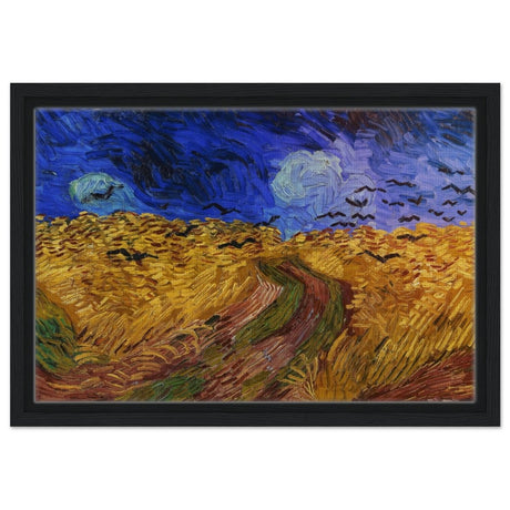 Wheatfield with Crows by Vincent van Gogh 1890 | Vintage wall art print - Framed Canvas - 30x45 cm / 12x18″ - Black frame
