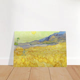 Wheatfield with Reaper by Vincent Van Gogh - Brushed Aluminum Print - 30x45 cm / 12x18″ - 