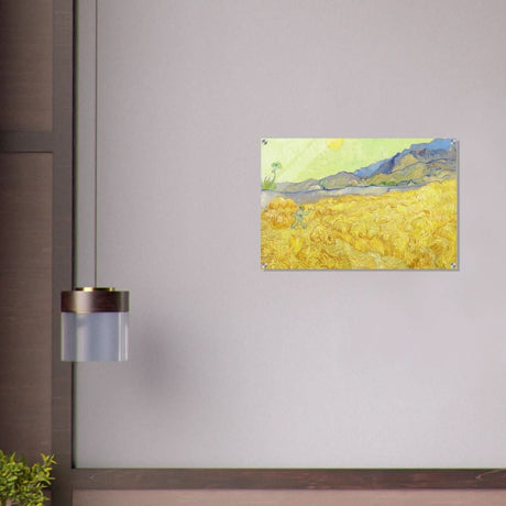Wheatfield with Reaper by Vincent Van Gogh - Acrylic Print - 50x75 cm / 20x30″ - 