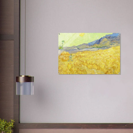Wheatfield with Reaper by Vincent Van Gogh - Acrylic Print - 60x90 cm / 24x36″ - 