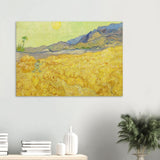 Wheatfield with Reaper by Vincent Van Gogh - Wood Prints - 70x100 cm / 28x40″ - 10 mm