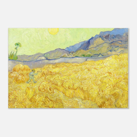 Wheatfield with Reaper by Vincent Van Gogh - Aluminum Print - 50x75 cm / 20x30″ - 