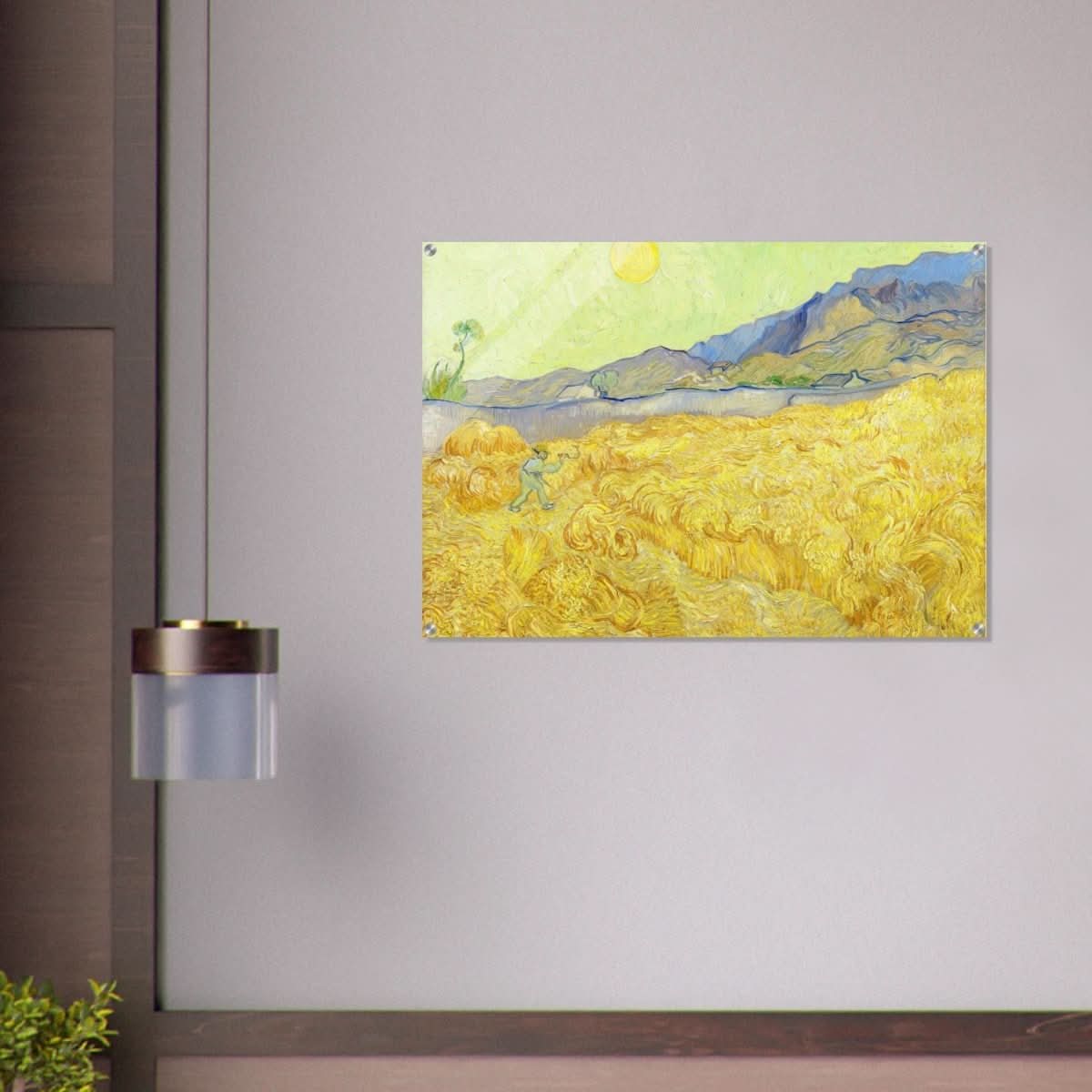 Wheatfield with Reaper by Vincent Van Gogh - Acrylic Print - 70x100 cm / 28x40″ - 