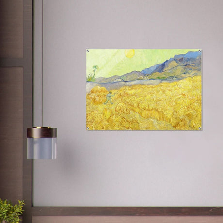 Wheatfield with Reaper by Vincent Van Gogh - Acrylic Print - 70x100 cm / 28x40″ - 