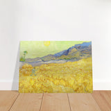 Wheatfield with Reaper by Vincent Van Gogh - Brushed Aluminum Print - 70x100 cm / 28x40″ - 