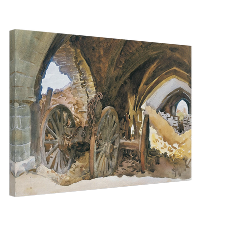 "Wheels in Vault" by John Singer Sargent – Industrial Impressionist Wall Art Print - Canvas - 40x60 cm / 16x24″ - 