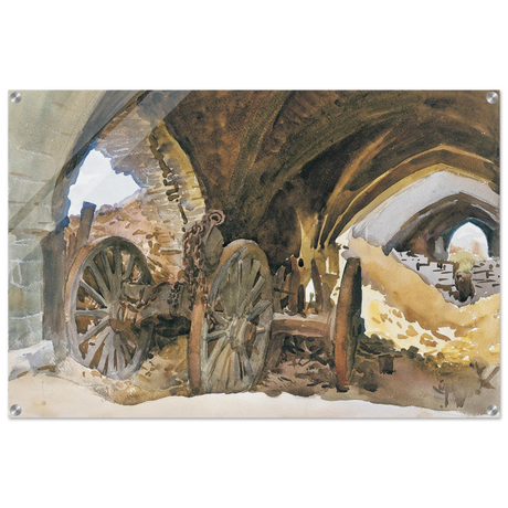 "Wheels in Vault" by John Singer Sargent – Industrial Impressionist Wall Art Print - Acrylic Print - 60x90 cm / 24x36″ - 
