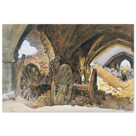 "Wheels in Vault" by John Singer Sargent – Industrial Impressionist Wall Art Print - Fine Art Poster - 30x45 cm / 12x18″ - 
