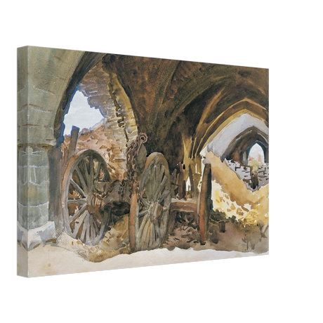 "Wheels in Vault" by John Singer Sargent – Industrial Impressionist Wall Art Print - Canvas - 30x45 cm / 12x18″ - 