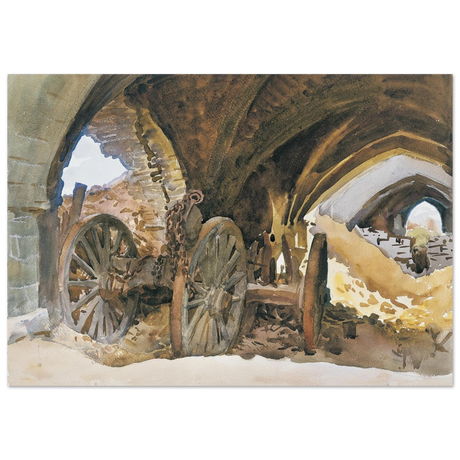 "Wheels in Vault" by John Singer Sargent – Industrial Impressionist Wall Art Print - Fine Art Poster - 70x100 cm / 28x40″ - 