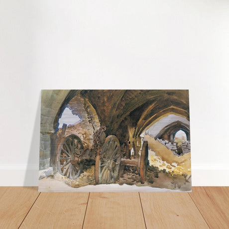 "Wheels in Vault" by John Singer Sargent – Industrial Impressionist Wall Art Print - Brushed Aluminum Print - 20x30 cm / 8x12″ - 