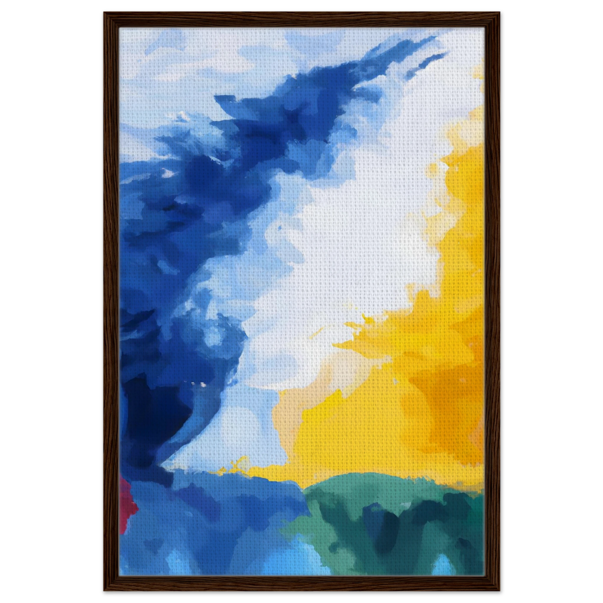 Where Light Meets the Sky | Abstract Wall art Print - Framed Canvas - 60x90 cm / 24x36″ - Dark wood frame