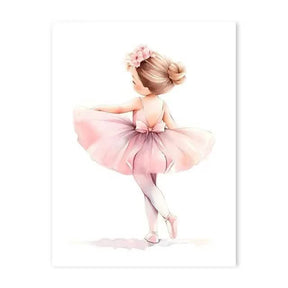 Whimsical Dreams – Pink Wall Art Canvas wall art Ballerina Girl Unicorn Butterfly Kids Room Decor Nursery Poster Pictures Wall Decor - 40x50cm No Frame - Petite Ballerina - 