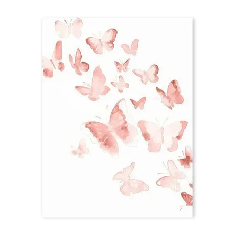Whimsical Dreams – Pink Wall Art Canvas wall art Ballerina Girl Unicorn Butterfly Kids Room Decor Nursery Poster Pictures Wall Decor - 20x30cm - Floated Frame (Black) - Unicorn Ballerina - 