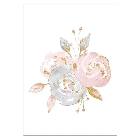 Whimsical Dreams – Pink Wall Art Canvas wall art Ballerina Girl Unicorn Butterfly Kids Room Decor Nursery Poster Pictures Wall Decor - 40x50cm No Frame - Blush Elegance - 