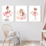 Whimsical Dreams – Pink Wall Art Canvas wall art Ballerina Girl Unicorn Butterfly Kids Room Decor Nursery Poster Pictures Wall Decor - 30x40cm No Frame - Golden Blooms - 
