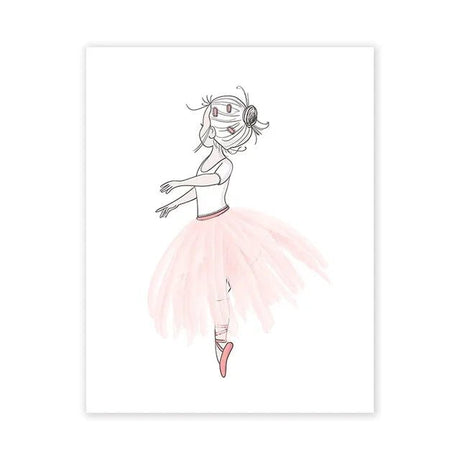Whimsical Dreams – Pink Wall Art Canvas wall art Ballerina Girl Unicorn Butterfly Kids Room Decor Nursery Poster Pictures Wall Decor - 60 x90cm No Frame - Whimsical Dancer - 