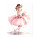 Whimsical Dreams – Pink Wall Art Canvas wall art Ballerina Girl Unicorn Butterfly Kids Room Decor Nursery Poster Pictures Wall Decor - 20x30cm - Floated Frame (Black) - Unicorn Ballerina - 