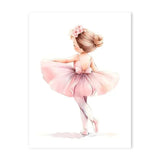 Whimsical Dreams – Pink Wall Art Canvas wall art Ballerina Girl Unicorn Butterfly Kids Room Decor Nursery Poster Pictures Wall Decor - 30x40cm - Floated Frame (Black) - Petite Ballerina - 
