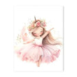 Whimsical Dreams – Pink Wall Art Canvas wall art Ballerina Girl Unicorn Butterfly Kids Room Decor Nursery Poster Pictures Wall Decor - 50x70cm No Frame - Unicorn Ballerina - 
