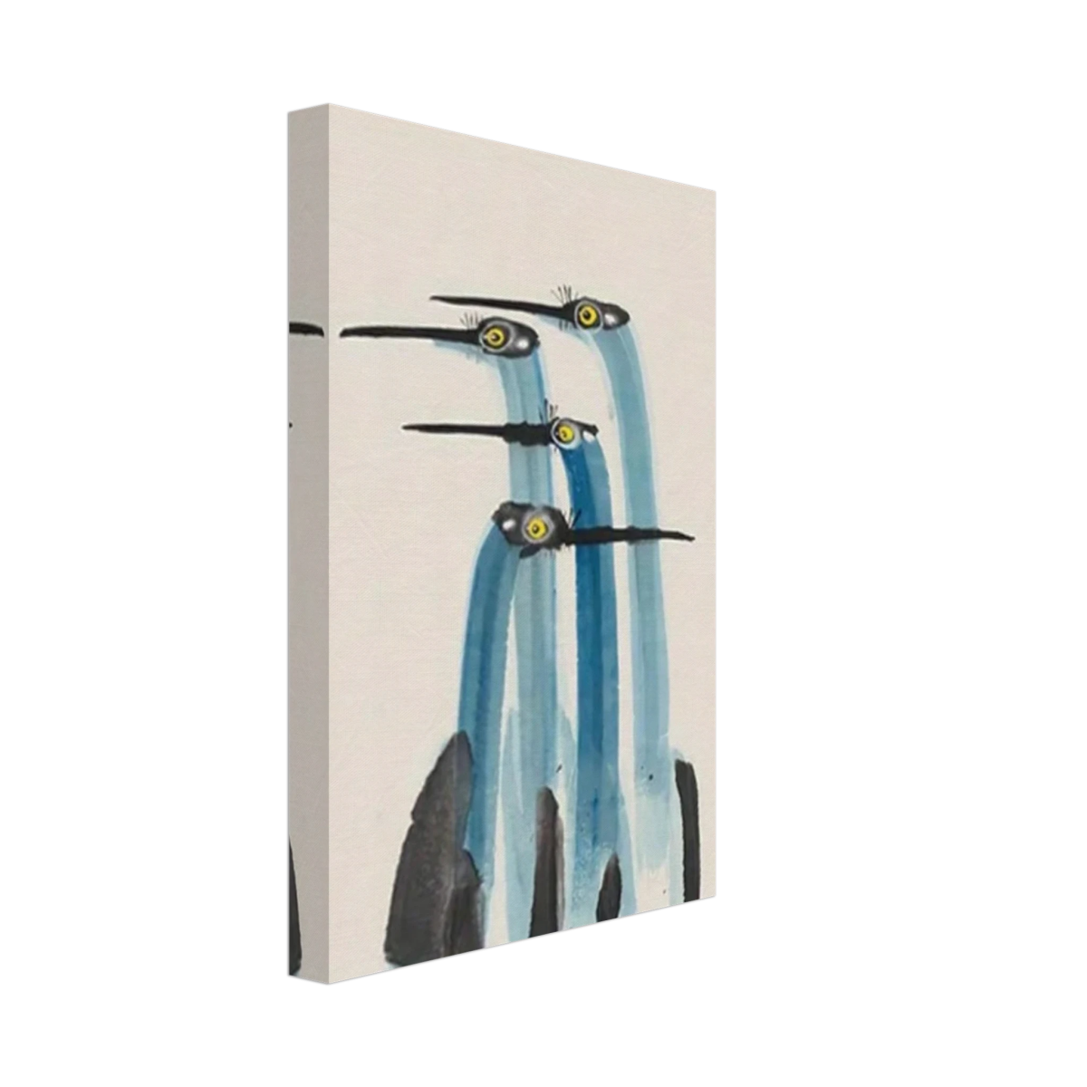 Whimsical Flight – Abstract Watercolor Herons | Wall art Print - Canvas - 20x30 cm / 8x12″ - 