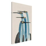 Whimsical Flight – Abstract Watercolor Herons | Wall art Print - Canvas - 60x90 cm / 24x36″ - 
