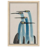 Whimsical Flight – Abstract Watercolor Herons | Wall art Print - Framed Canvas - 30x45 cm / 12x18″ - Wood frame