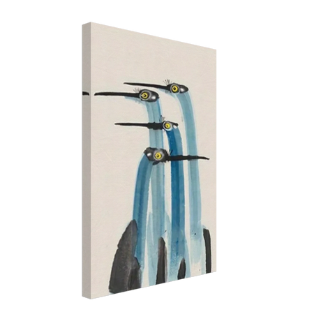 Whimsical Flight – Abstract Watercolor Herons | Wall art Print - Canvas - 30x45 cm / 12x18″ - 