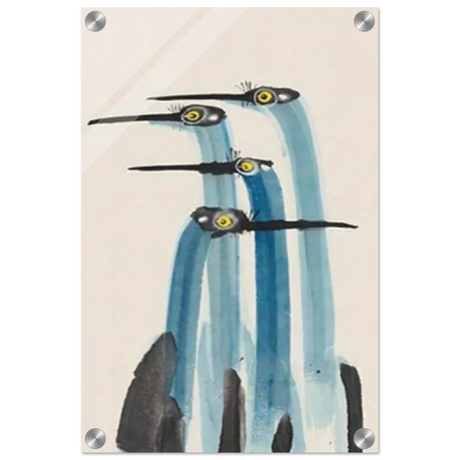 Whimsical Flight – Abstract Watercolor Herons | Wall art Print - Acrylic Print - 30x45 cm / 12x18″ - 