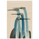 Whimsical Flight – Abstract Watercolor Herons | Wall art Print - Wood Prints - 60x90 cm / 24x36″ - 