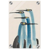Whimsical Flight – Abstract Watercolor Herons | Wall art Print - Acrylic Print - 20x30 cm / 8x12″ - 