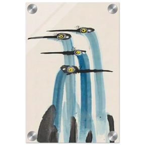 Whimsical Flight – Abstract Watercolor Herons | Wall art Print - Acrylic Print - 20x30 cm / 8x12″ - 