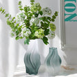 Whirlwind Glass Vase – Modern Minimalist Decorative Vase in Green, Grey, White & Pink - Gray Large Sized - 