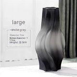 Whirlwind Glass Vase – Modern Minimalist Decorative Vase in Green, Grey, White & Pink - Gray Large Sized - 