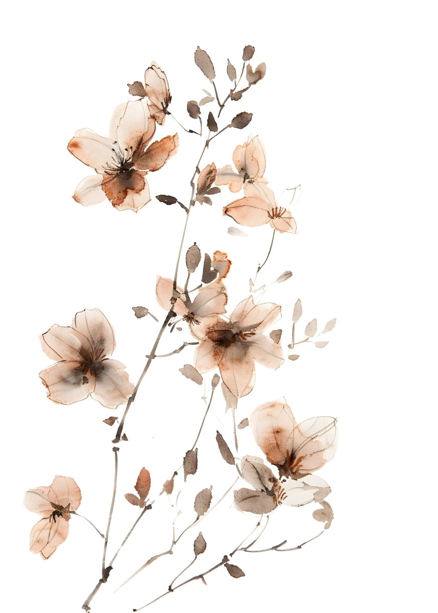 "Whispers in Bloom"|V03| – Soft Botanical Harmony | Wall Art Print | 6 Design Options - 20x30 cm / 8x12" - Design Option 6 - Canvas
