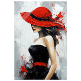 Whispers of Chic: The Lady with the Red Hat | Modern Figurative Art Wall art print - Acrylic Print - 60x90 cm / 24x36″ - 