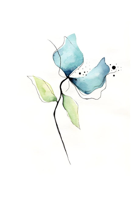 "Whispers of Petals" V02– Elegant Botanical Minimalism | Wall Art Print | 4 Design Options - 20x30 cm / 8x12" - Design Option4 - Canvas