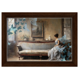 "Whispers of Solitude" – Romantic Realism with a Surreal Twist - Framed Canvas - 20x30 cm / 8x12″ - Dark wood frame