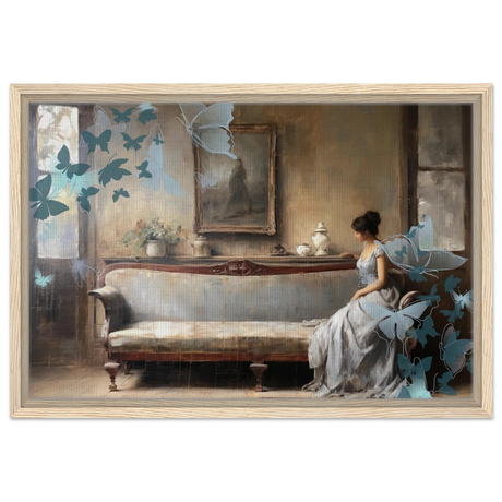 "Whispers of Solitude" – Romantic Realism with a Surreal Twist - Framed Canvas - 40x60 cm / 16x24″ - Wood frame