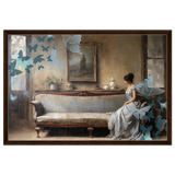 "Whispers of Solitude" – Romantic Realism with a Surreal Twist - Framed Canvas - 60x90 cm / 24x36″ - Dark wood frame