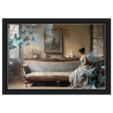 "Whispers of Solitude" – Romantic Realism with a Surreal Twist - Framed Canvas - 30x45 cm / 12x18″ - Black frame